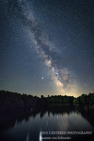 Milky Way and Jupiter, Flambeau River, WI