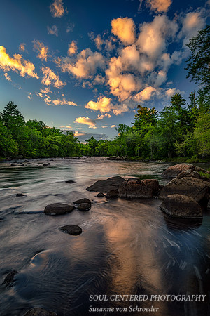 Sunset clouds, Flambeau river
