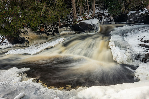 Hidden Falls with ice, at Cascade River State Park 1