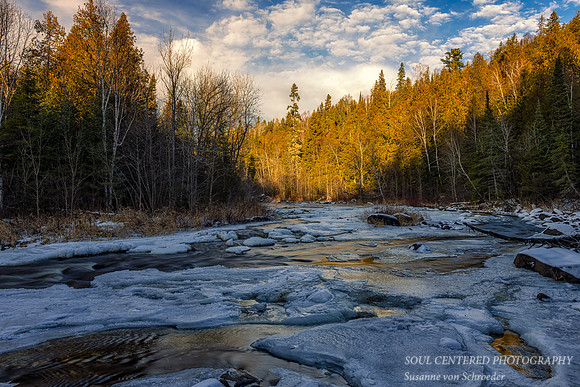 Cascade River with ice, Nov. '20