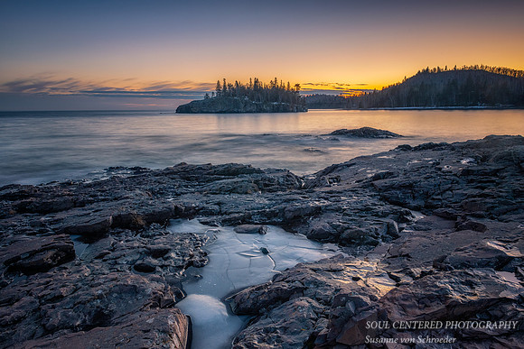 Blue Hour, with ice at Ellingsen Island, Nov. '20
