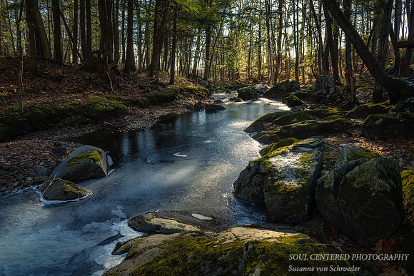Frozen creek, sunlight, Dec. '20 1