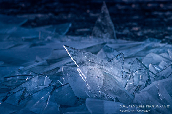 The very last light; stacked ice