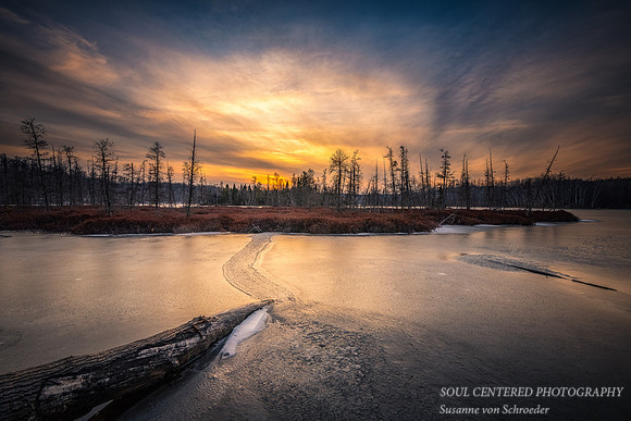 Audie Lake, December sunset, 2020