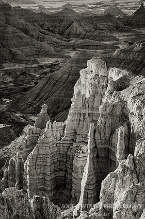 Badlands scenery 2, bw