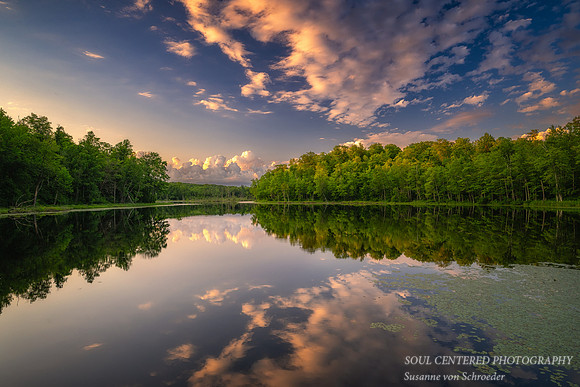 Evening clouds and reflections, Perch Lake, June '25