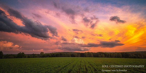 Thunderstorm clouds at sunset, Sept. 2.'22 6, panorama