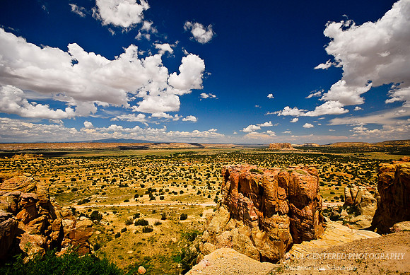 Acoma pueblo - view of Mount Taylor