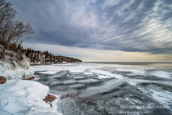 Moody Lake Superior winter scene, Shovel Point