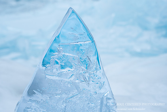 Blue Ice shard, close up,  Stoney Point