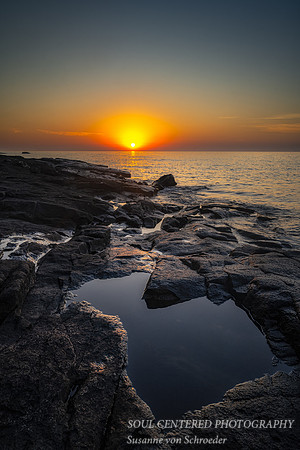 Sunrise with puddle, Lake Superior, Oct. '23 1