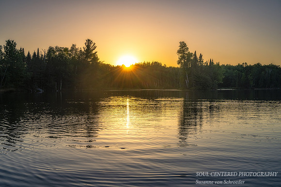 Solstice sunset at Audie Lake