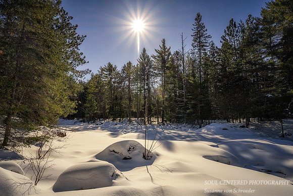 Snow covered Amnicon River