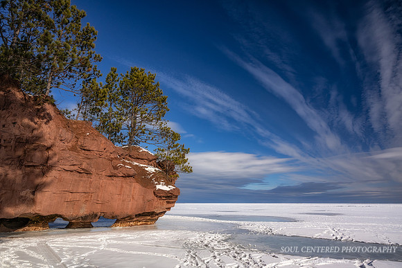 Lake Superior ice, Red cliffs, Washburn, Jan. '25 4