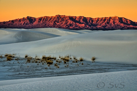 San Andres Mts. w. dunes, sunrise_