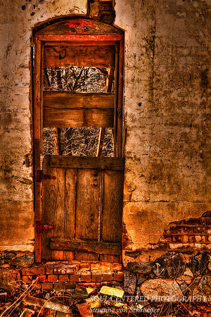 Door at abandoned shed